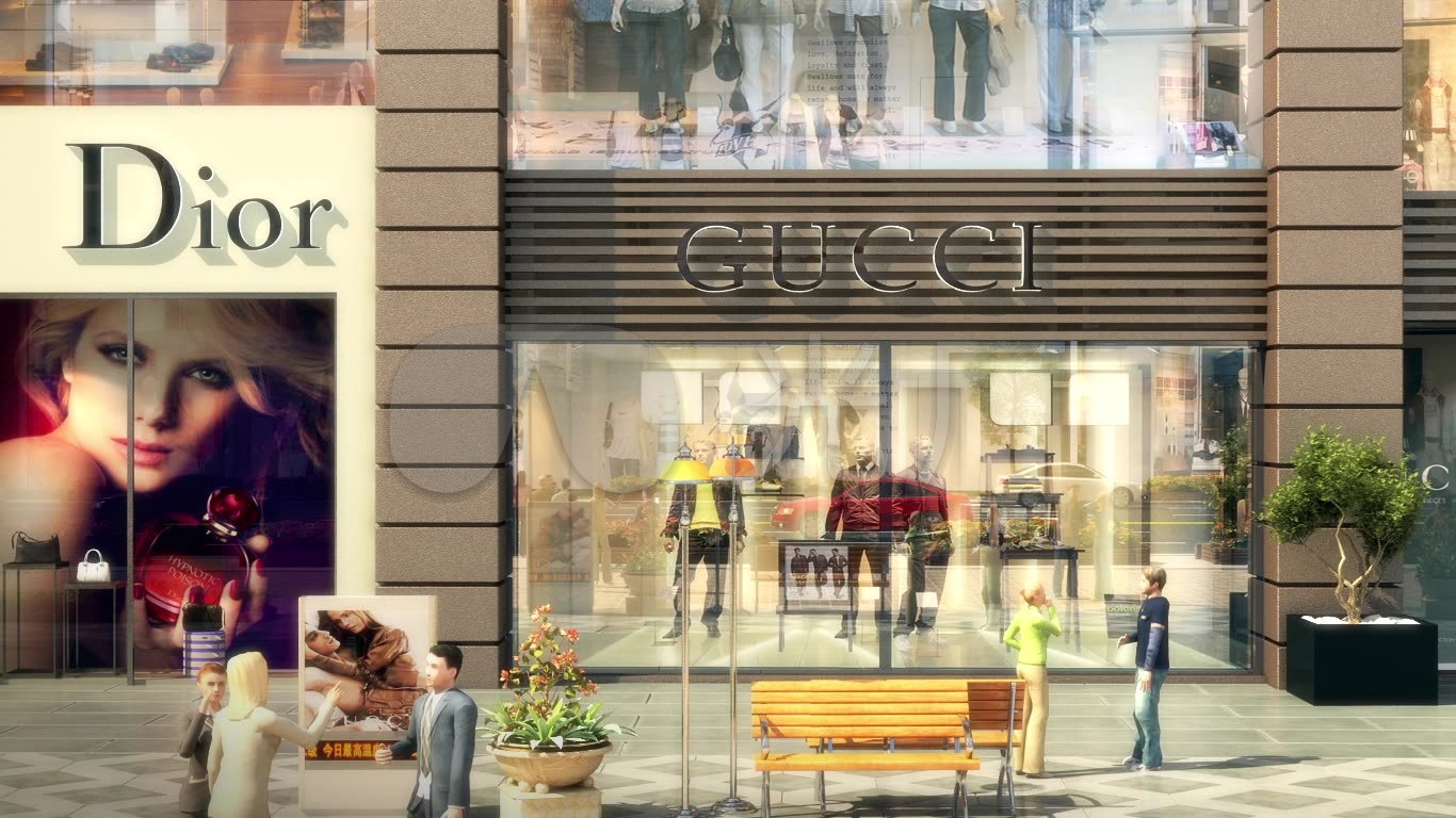 商业街沿街橱窗