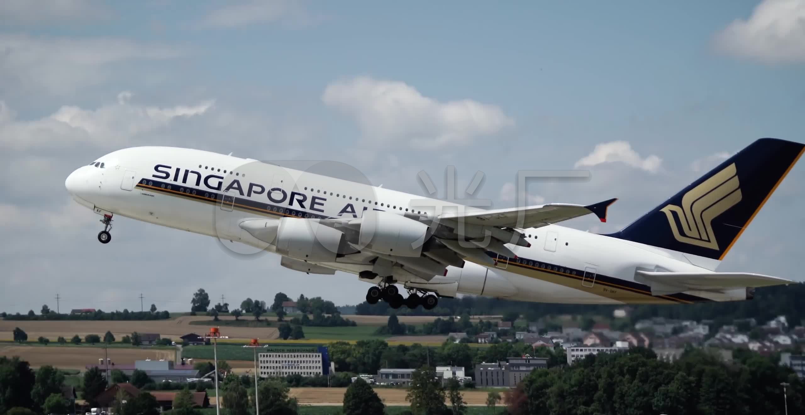 空客a380重型客机起飞