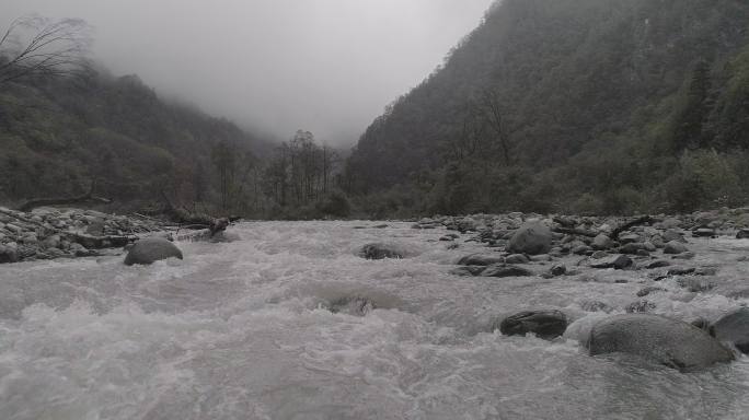 石棉山区4K素材森林航拍河流