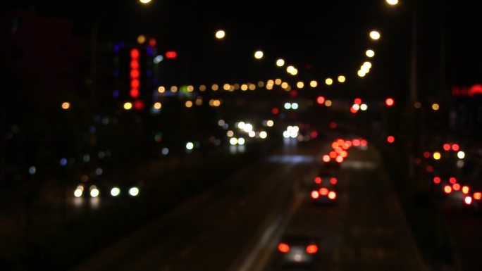 夜晚华灯-穿梭的车流背景
