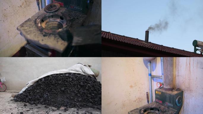 农村烧煤炉子暖气炉环保素材