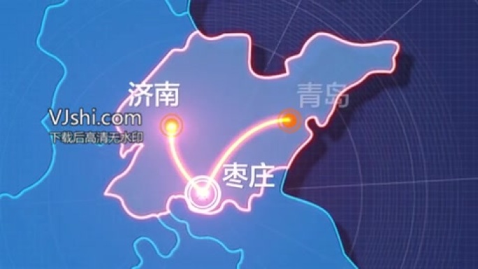 科技感数据传输互联中国地图省份连接模板