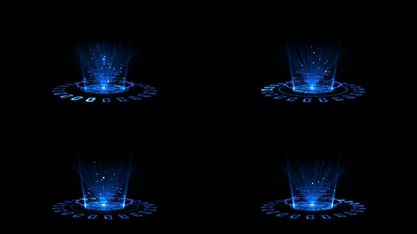蓝色科技触屏光束投影视频素材