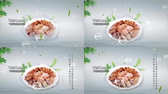 中国风水墨美食营养价值AE工程