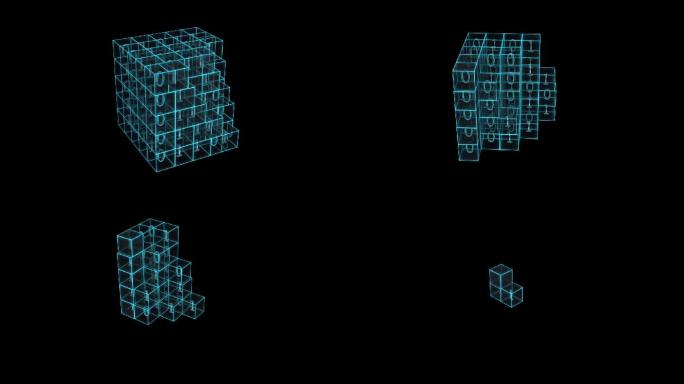 科幻变形数字立方宇宙立方
