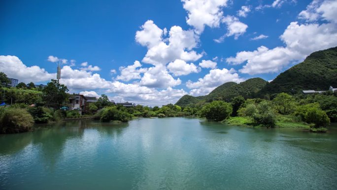 贵阳花溪十里河滩延时摄影