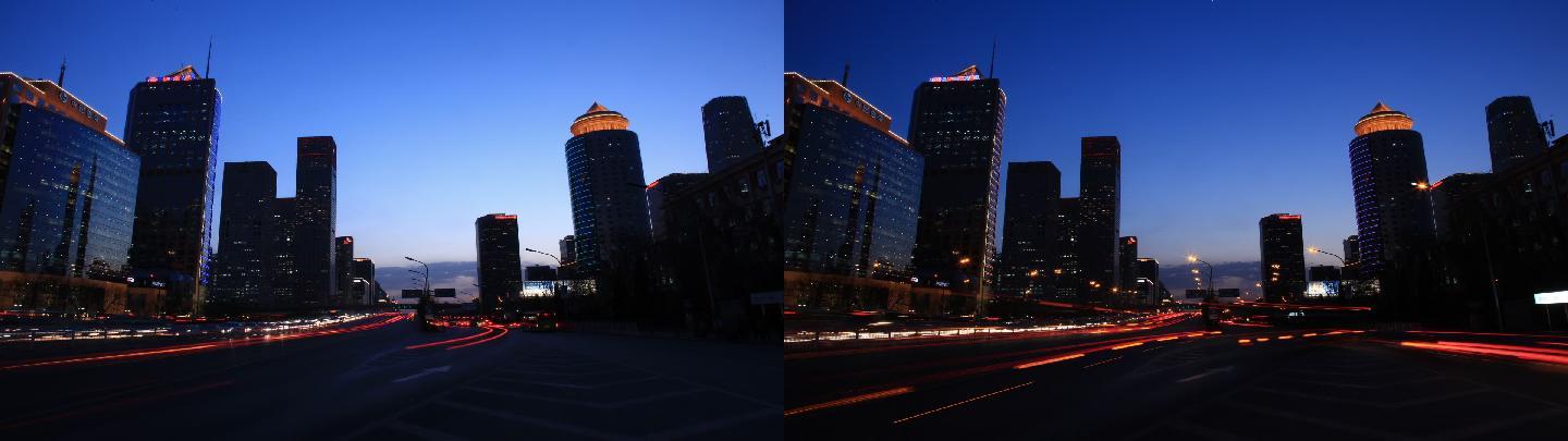 凌晨傍晚霓虹灯街景北京延时