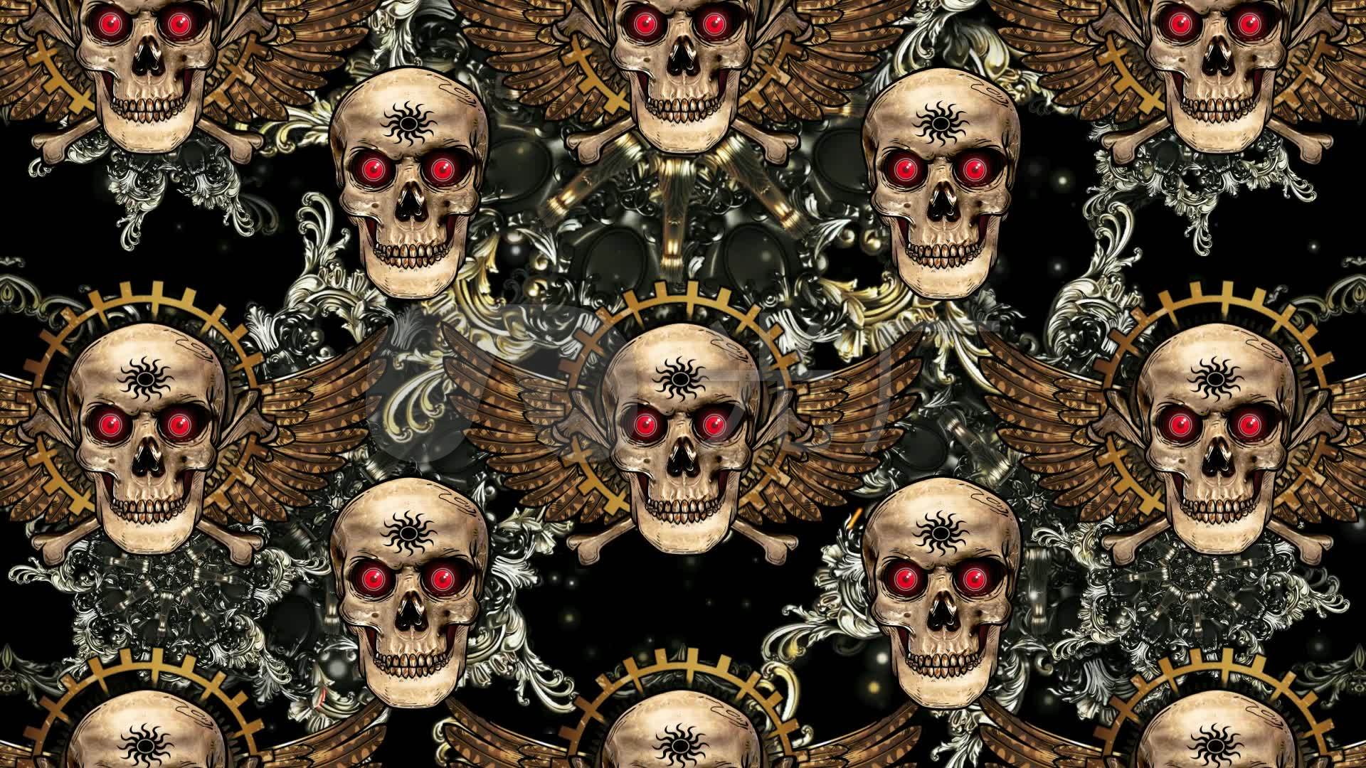 炫酷骷髅头骷髅头03_1920x1080_高清视频素材下载(编号:2183565)_酒吧