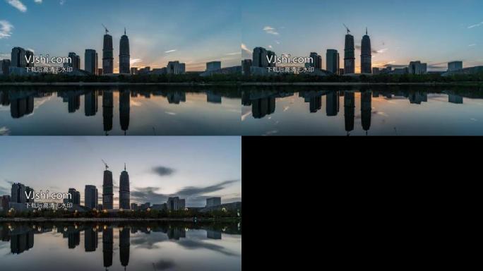 成都金融城娇子公园日转夜延时（4K）