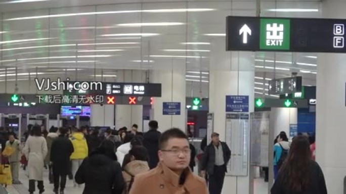 北京地铁人流升格慢动作3