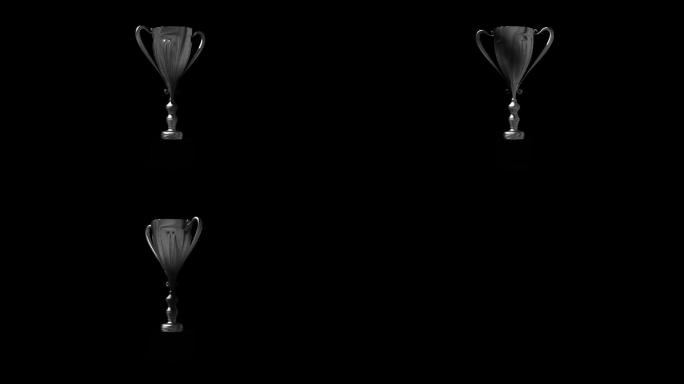 银色奖杯循环动画带alpha透明通道