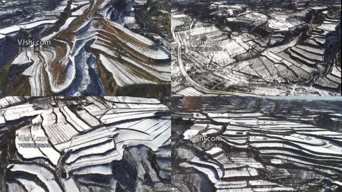 航拍洛阳乡村雪景1