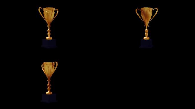 金色奖杯循环动画带alpha透明通道