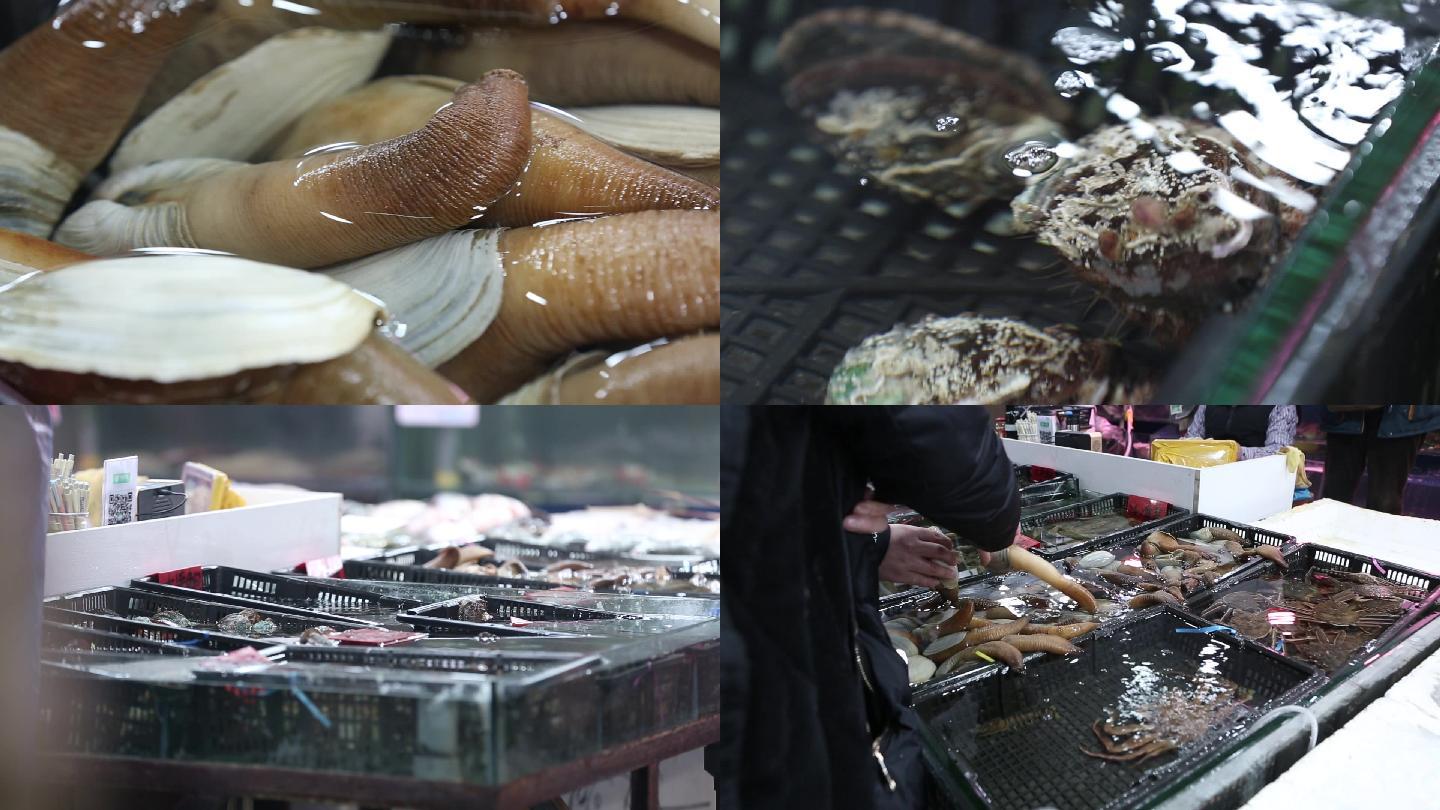 菜市场、海鲜市场、海鲜、龙虾、海参