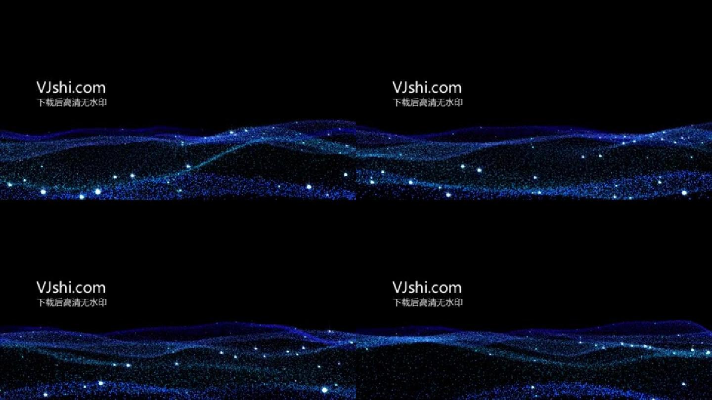 AE工程蓝色粒子波浪无限循环