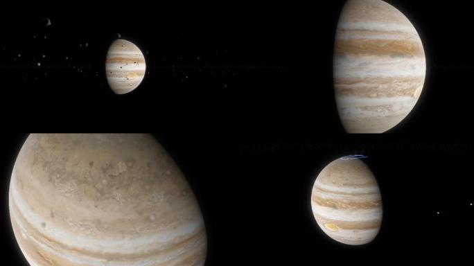 震撼近景动态木星极光气旋特写素材