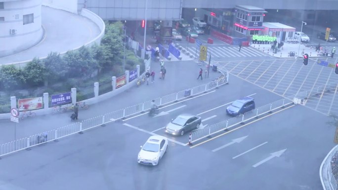俯拍广州火车东站一侧春运人流量20180