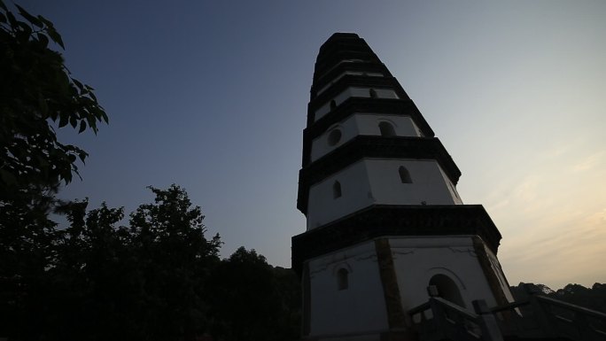 宜宾白塔日出特写早安宜宾