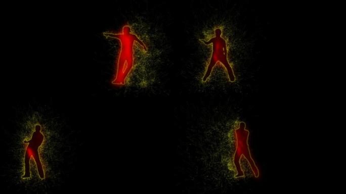 光线粒子人物跳舞带通道4