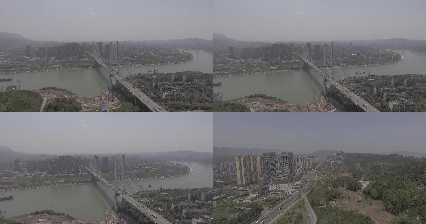 4K宜宾长江大桥航拍