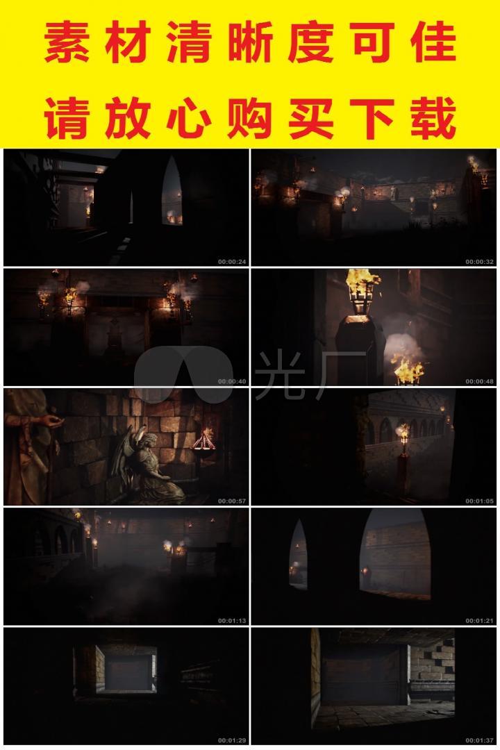 3D神秘阴森恐怖洞穴古墓穿梭漫游