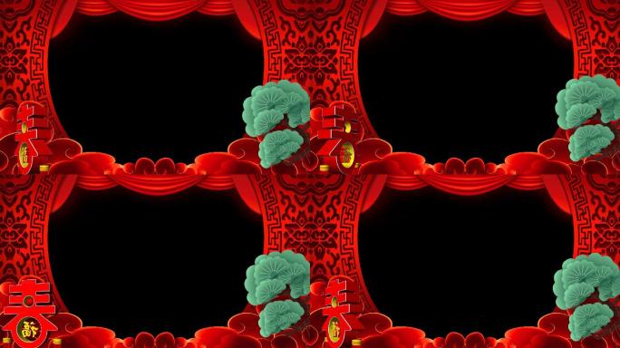 镂空大拜年视频素材带alpha透明通道