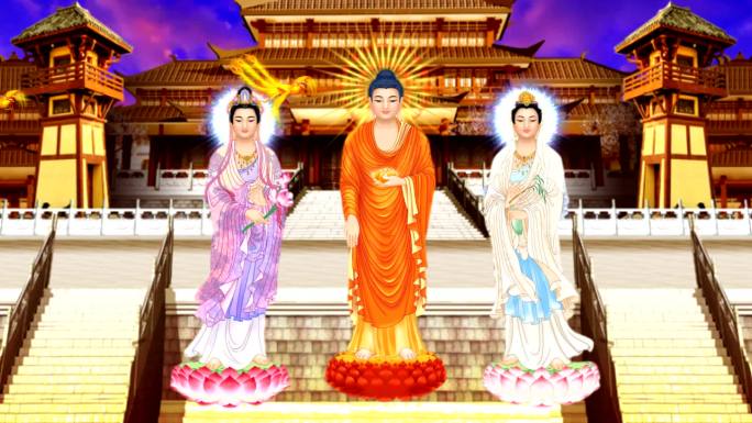 佛教视频素材西方极乐世界