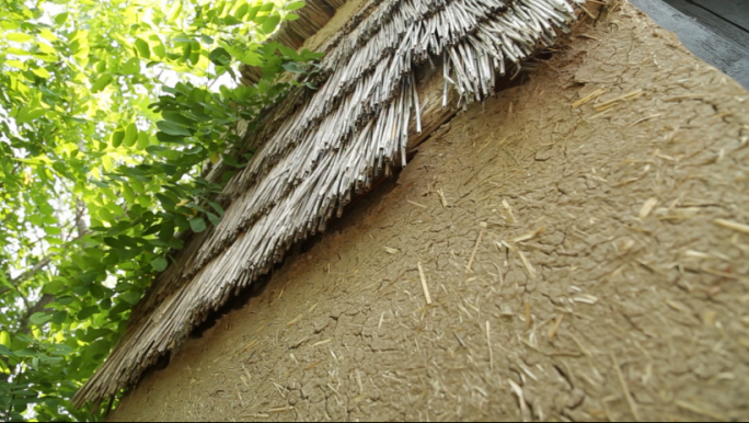 【原创】茅草屋石滚碾碌轴碌碡土坯墙