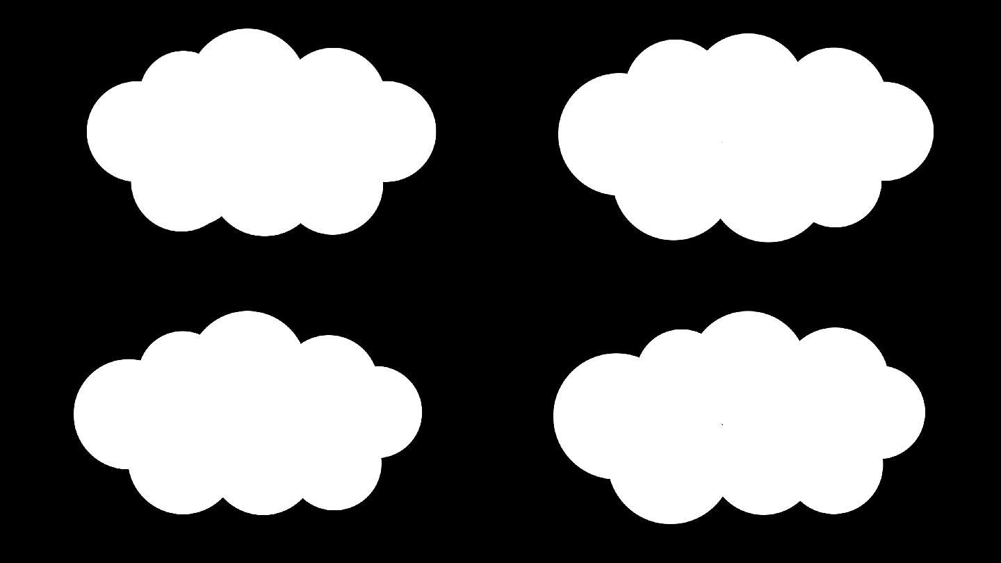 带通道卡通白云前景视频素材