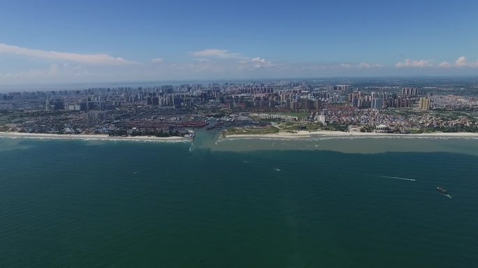 北海侨港出海口全景航拍