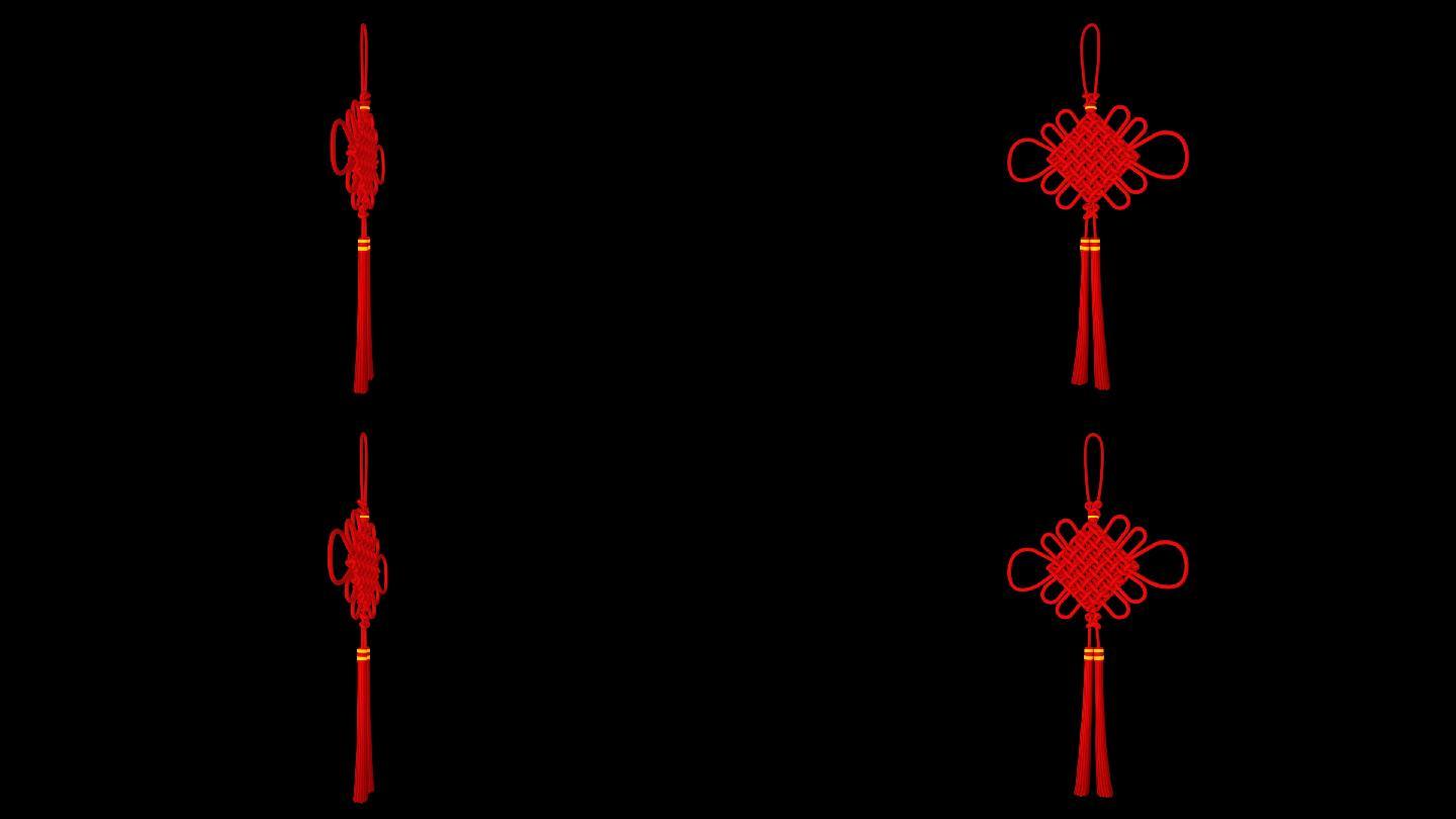 中国结旋转透明通道+无限循环