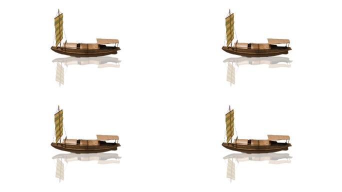 古代船小客船透明通道+无限循环