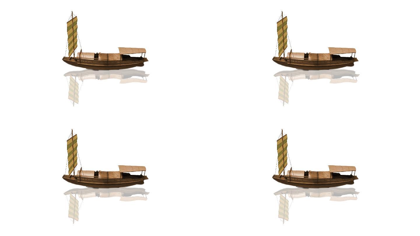 古代船小客船透明通道+无限循环