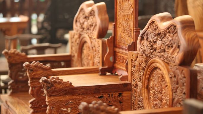 红木家具座椅模糊渐变