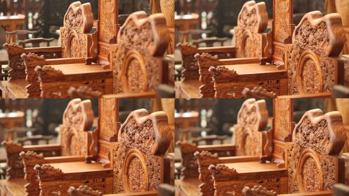 红木家具座椅模糊渐变