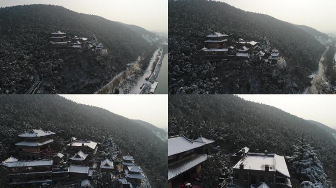 航拍洛阳香山寺飞近