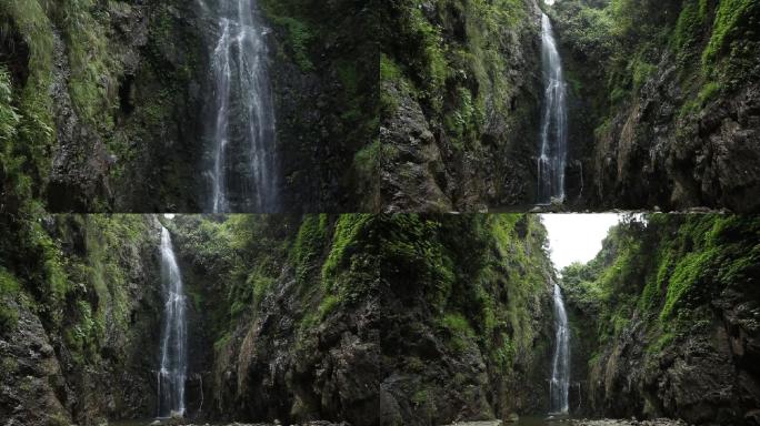 山中的瀑布泉水实拍瀑布视频素材大山