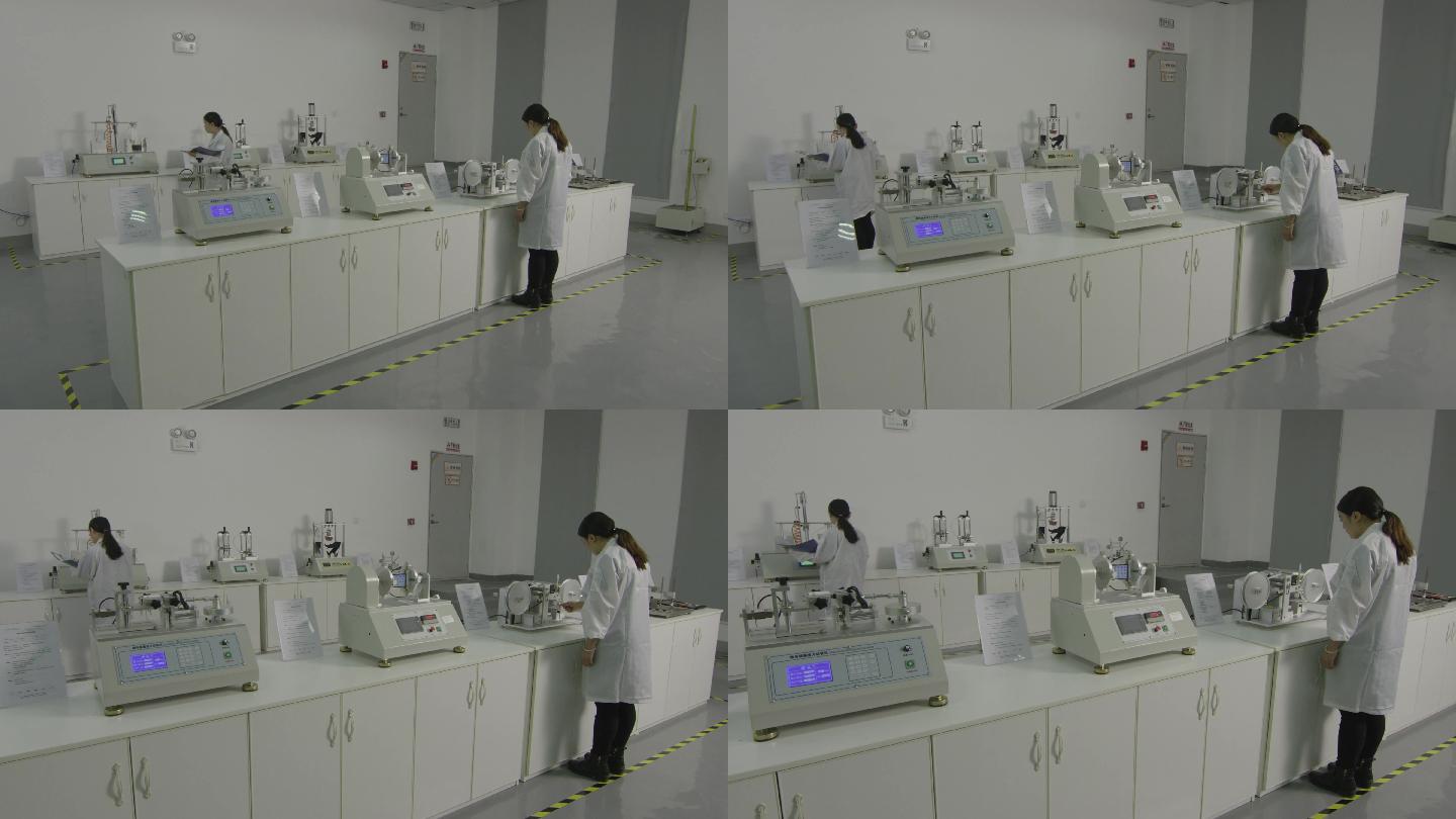 【4K】科研人员白大褂美女实验室认真工作