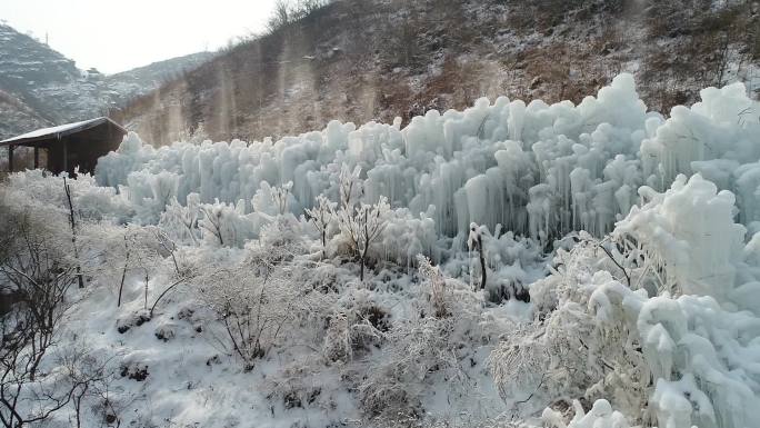 航拍洛阳七彩大峡谷冰雪9