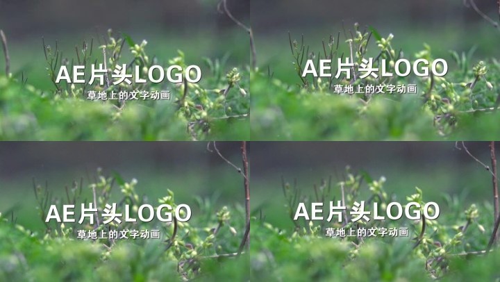 AE唯美小清新绿色草地上的片logo模板