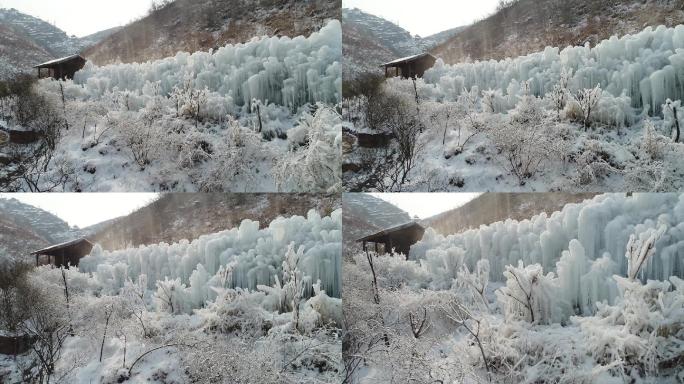 航拍洛阳七彩大峡谷冰雪10