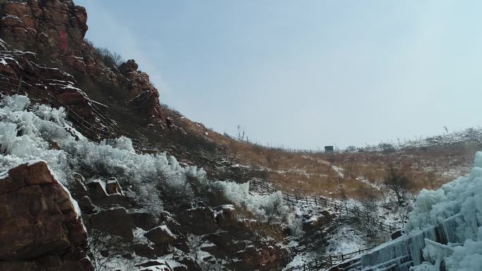 航拍洛阳七彩大峡谷冰雪8