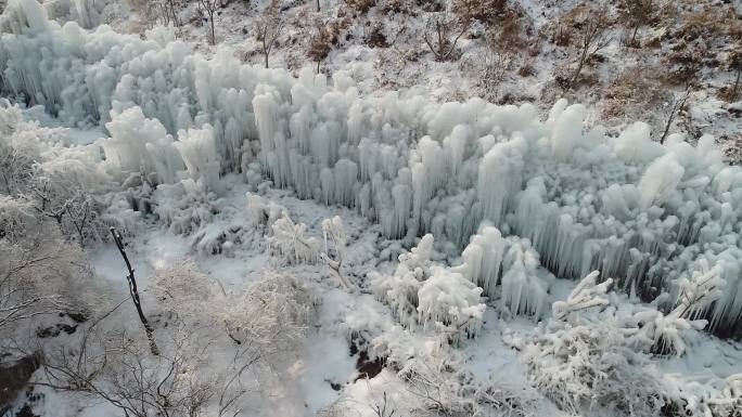 航拍洛阳七彩大峡谷冰雪11