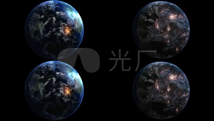 黑洞吞噬地球地球宇宙天文航天_1280X720_高