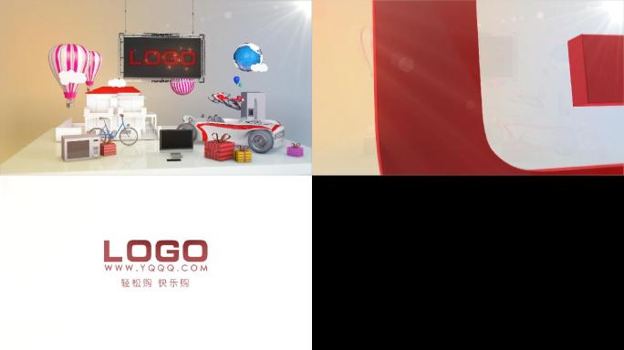 三维时尚电商大气LOGO演绎模板