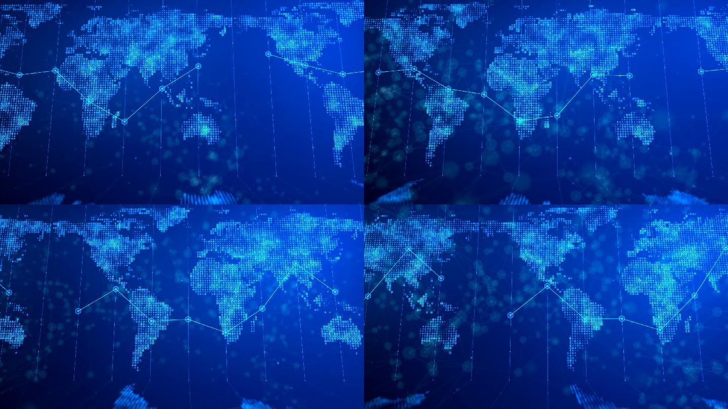 科技化世界商务地图数字化网络背景