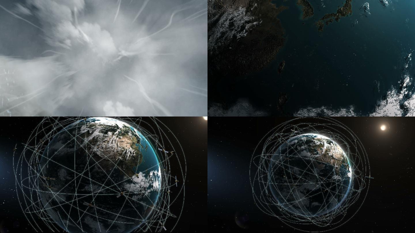 卫星环绕地球动画合成