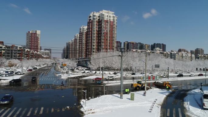 环卫除雪、除雪车、机械除雪、环卫工人