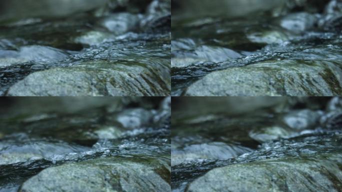 【F55】唯美溪水清澈剔透淙淙流过石头