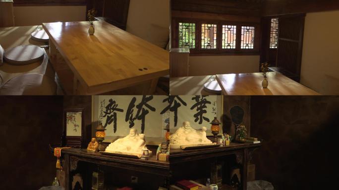 炕上餐桌，简朴客房日式餐厅包房